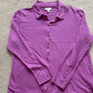 J. Jill Purple Linen Blouse
